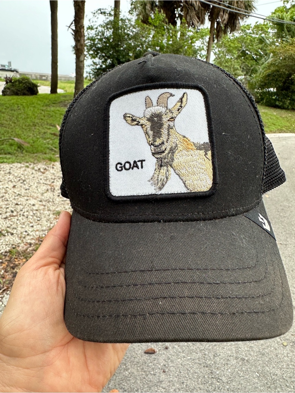 Goorin Bros Black Kids Trucker Hat with Goat Patch